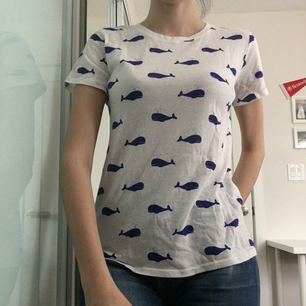 Blue Whale Pattern Short Sleeve Tee